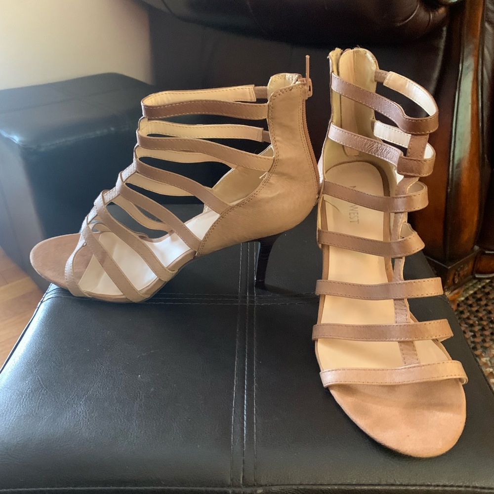 Nine West Brown Strappy Heels